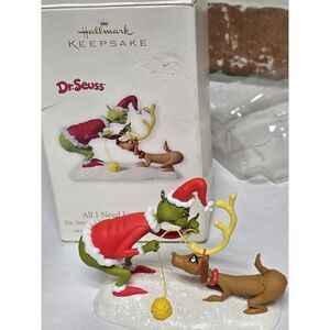 Hallmark Keepsake -2010 -"All I Need is a Reindeer"- Dr. Seuss- Grinch Ornament.